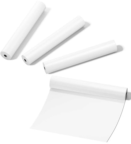 TATTMUSE Thermal Printer Paper Rolls A4, 210x297mm, 4 Rolls, 84 Sheets, 400g, White, Compatible with Phomemo M832/M834 & Other Thermal Roll Printer A4, No BPA, No BPS