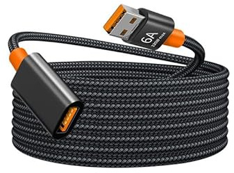 6A USB3.0 Verlängerung Kabel 1M, 120W Nylon USB 3.0 Stecker zu USB 2.0 Buchse Verlängerungskabel für PC Laptop