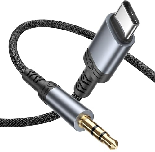 Cable Jack a USB C 1M, Cable Auxiliar Coche Tipo C cable USB C jack 3.5 mm Audio para iPhone 17/16e/16/16 Plus/16 Pro Max/15/15 Plus/15 Pro Max, Samsung S25/S24/S23/S22, Pixel, Huawei, Xiaomi