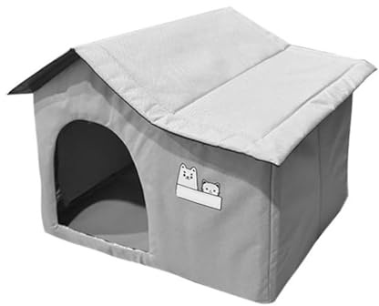 Bwuikim Casa de refugio multiusos para mascotas con diseño refrescante, tela Oxford impermeable y construcción de barrera de calor para perros y gatos, refugio de mascotas