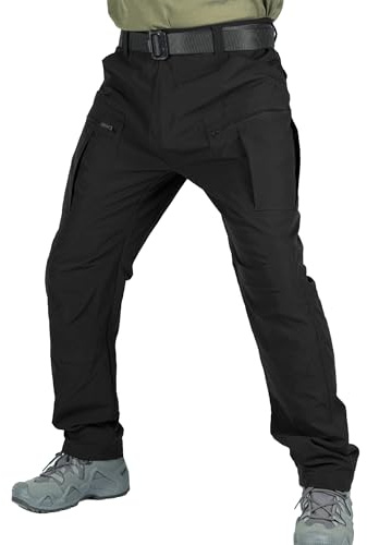 LVCBL Mens Work Trousers Cargo Combat Outdoor Hiking Pants with 8 Pockets | Men's cargo trousers with 8 practical pockets and straight leg fit for work, hiking, travel and everyday outdoor wear