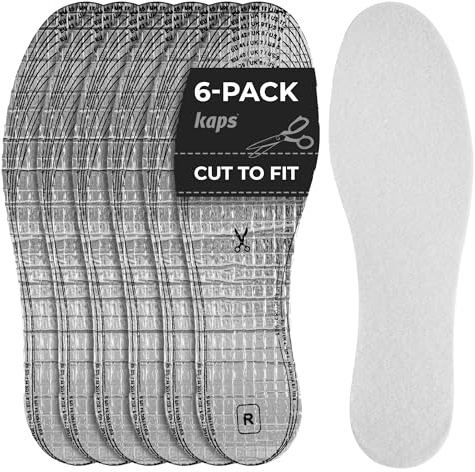Kaps Alu Super Inserts De Semelle Thermique Et Isolante Pour Chaussures Bottes, 6 Paires De Semelles De Chaussures D'Hiver Coupées Pour S'Adapter Pour Adultes Unisexes, Lot De 6 Paires