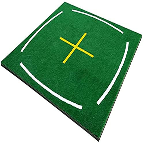 GolfBaysUK 1,5 m x 1,5 m lehrreiche Schlagmatte, professionelle Golfmatte – Vier Tee-Löcher, eines an jeder Kante, um eine Drehung um 90° zu ermöglichen, 20 mm Schaumstoffbasis, 15 mm Premium-Nylon