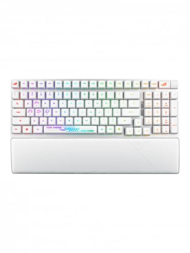 ASUS ROG Strix Scope II 96, Tastiera Meccanica Gaming Wireless, Connessione Bluetooth 5.1 e ROG SpeedNova a 2,4GHz, Tasti ROG RX, Illuminazione RGB, Compatibile con Windows 11, Bianco