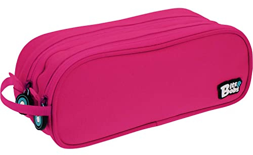 Grafoplás | Dubbel skolväska | Fuchsia | 24,5x9,5cm | bitar&Bobs | Levande färger, Fuchsia, 24,5x9,5cm, skola