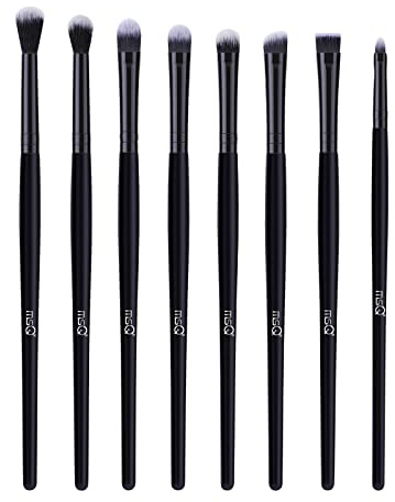 MSQ 8 Stück Augen Make Up Pinsel Sets Augenpinsel Pinselset Lidschatten Pinselset Premium Auge Schminkpinsel Set zum von Augen Makeup Schwarz