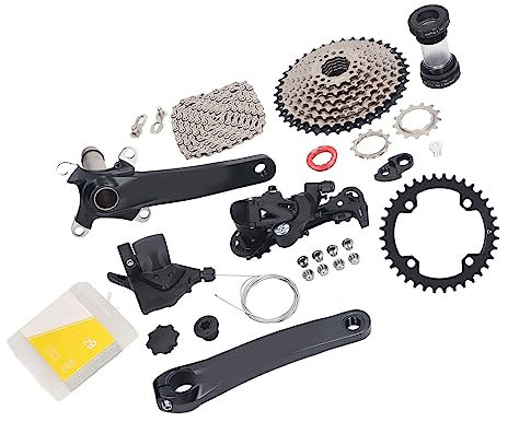 VGEBY Kassette 9-Fach, 9-Fach-Gruppe, 11 Bis 40 Zähne, Fahrradgeschwindigkeit, Kassette, Kurbel, Schalthebel, Schaltwerk, Kettensatz (36T Kettenblatt)