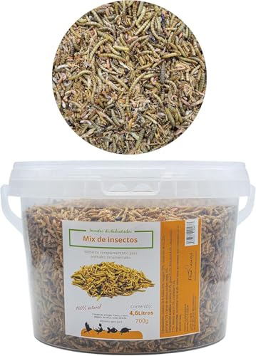 Insectos deshidratados | Mix de gammarus, Gusanos de la harina y camarones de río | Disponible en Bote de 100 g, 200 g y 600 g (Ref. XMI) (200, Gramos)