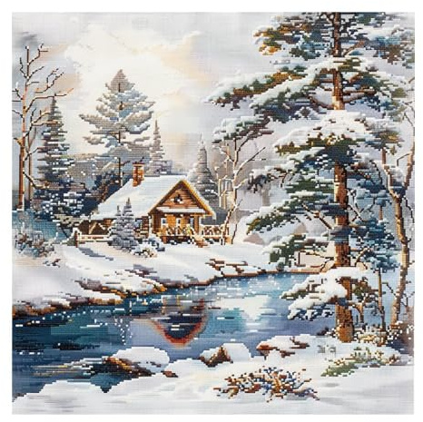 cukol cukol Kit Punto Croce da Ricamare Prestampato Completo, 11CT 40x40 cm