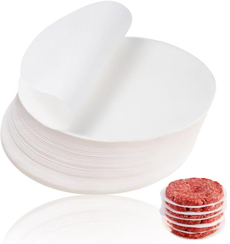 500 Stück Burgerpapier 11cm, JINSIHU Antihaftpapier für Patties Burger Papier Rund Pergament Papier Burgerpapier Blatt Backpapier Antihaftpapier für Patties Wachspapier Kuchen Pizza Backen