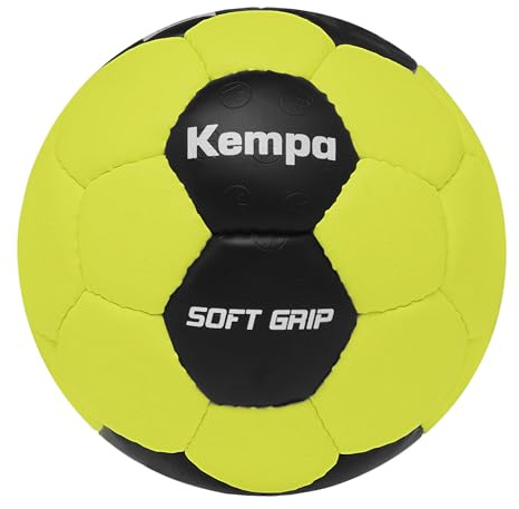 Kempa Handball Soft Grip Trainingsball für Methodik Trainingsball Handball für Kinder - geringes Verletzungsrisiko, Fluo gelb/schwarz