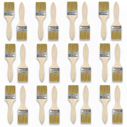 24 Pcs Pinsel Set, Flachpinsel, Pinselset, Holzlasur, Lasurpinsel, Pinsel Wandfarbe, Paint Brush, Pinsel Lack, Malerpinsel Set, für Farben Kunst Malerbedarf Lacke Malerei DIY Streichen von Wänden