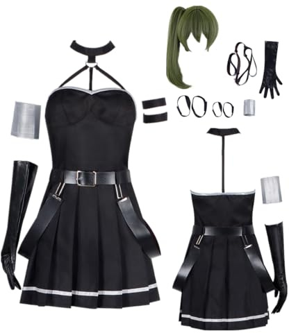 TYRHDJZQ Anime svart klänning damkostym outfit halloweenfest cosplay