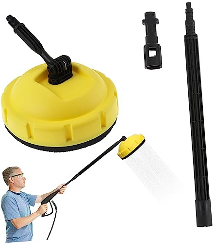 TOYANDONA Cepillo Giratorio para Lavar Coches Limpiador De Superficies Planas con Mango Herramienta para Lavado Vehículo Garaje y Exteriores Alta Presión