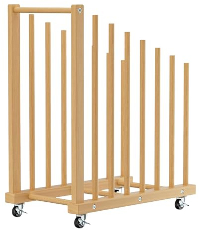 Estante De Almacenamiento De Lienzo Artístico, Diseño De Ruedas Giratorias, Material De Madera De Haya, Organizador De Exhibición De Lienzo, Estante Para Suministros De Arte, Ahorro De Espacio, Para A