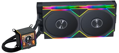 Lian Li Galahad II LCD TL Wireless Performance AIO CPU Cooler – Dual 140mm TL Fans, 2.88” IPS Screen, 8th Gen Asetek Pump, ARGB Lighting, L-Connect 3 Software, Premium Design 280mm Black