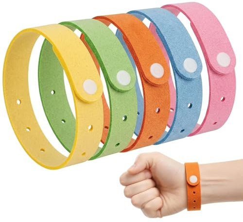 KEPYATI 5 Pezzi Braccialetti Antizanzare, Antizanzara Bracciali, Senza Deet, Sicuro Non Tossiche, Per Adulti E Bambini, Per Attività All'Aperto E Viaggi