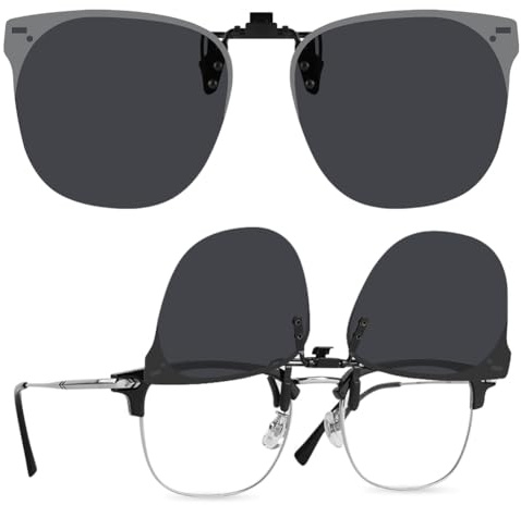 URAQT Clips Lunettes De Soleil Polarisées, Noir Clip Lunettes Conduite De Nuit Polarisées, Hommes Femmes Anti Eblouissement Et Ultra Léger Pour La Conduite Et Les Activités Plein Air