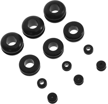 FOYTOKI Kit 40 Pezzi Gommini Passacavo in Silicone Nero per Gestione Cavi e Sicurezza Impianti Elettrici Protezione Doppia Faccia per Uso Industriale e Domestico