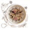 SWHONG Flor Blanca Reloj De Mesa Digital De Hierro Rustico Sala De Estar Dormitorio Silencioso Escritorio Reloj Decoración del Hogar De Arte