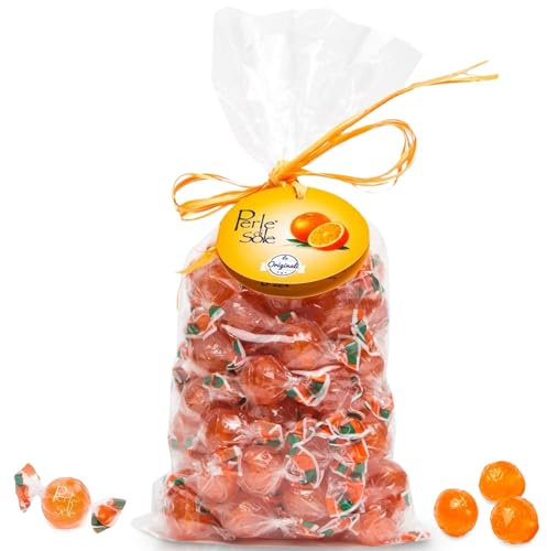 Perle di Sole – Caramelle all’Arancia con Aroma Naturale di Arancia, 500 g. – Dolcezza Mediterranea e Gusto Autentico degli Agrumi Italiani – Senza Glutine, Made in Italy