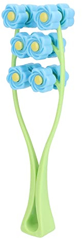 Flower Type Massage Roller, face Massage Roller Plastic Material Letter Shaped face Massager (Blue)