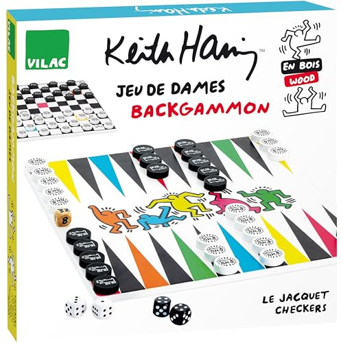 Vilac - Set di signore/Backgammon Keith Haring, 9228, multicolore