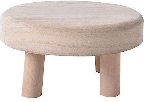 Ericetion Liten träpall rund polerad modern förvaring blomkruksstativ miljövänlig träfärg barnpall hemtillbehör