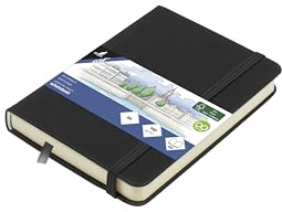 Kangaro Art Carnet de croquis A6 à couverture rigide en polyuréthane noir 80 feuilles 140 g Papier crème