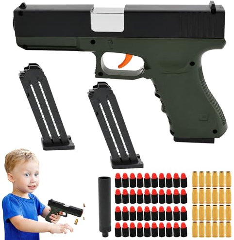 TECHEEL Spielzeug Pistole Kinder Pistole Spielzeug Pistole Kinder Schaumstoff Pistole Mini Blaster Toy Gun Spielzeugpistole Pistolenmodell für Kinder ab 6 7 8 9+ Jahren Kindergeschenke