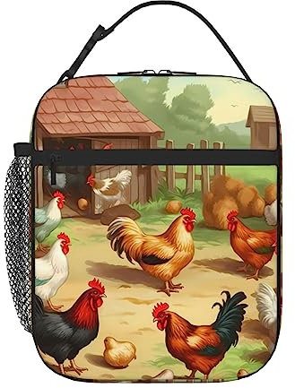 Lonchera de gallina asada para hombres y mujeres, lonchera aislada para adultos, bolsas de almuerzo reutilizables de gran capacidad, lonchera a prueba de fugas, contenedor de almuerzo para el trabajo,