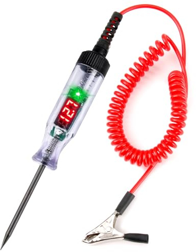 Car Circuit Tester 3-120 V with Digital LCD Display | Automatic Voltage Tester with Polarity Indicator and Light, Suitable for Car SUV RV Truck Lawn Mower Fuse Wiring