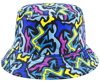 YAMEIZE Unisex Cappello da Pescatore alla Moda per - Donna Uomo Adolescenti Cappello a Pescatore Double-Side Reversibile Bucket Hat alla Vintage all'aperto Ripiegabile