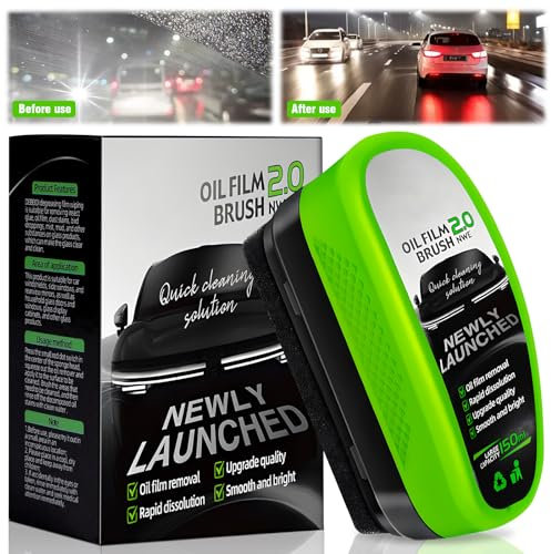 Scheibenreiniger Auto, Scheibenversiegelung Auto- 150ml Windschutzscheiben Reiniger, Glasreiniger Autoscheiben Innenreiniger, Autoscheiben Versiegelung, Oil Film Cleaning Brush, Autofenster Reinigung