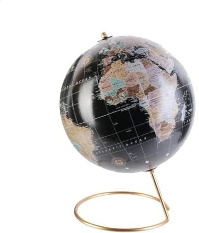AltoBuy Globe Terrestre Décoratif Coloré Ø21,5cm et Socle Doré - ELISTO
