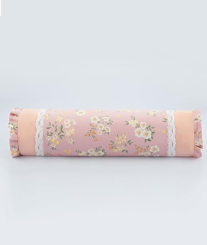Buckwheat Neck Pillow for Pain Relief, Ergonomic Support Pillow for Cervical Spine, Shoulder & Back, Adjustable Comfort for Sleeping Travel Relaxation, with Floral Pillowcover 16 x 4 (Flower B)
