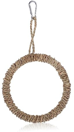 UKCOCO Columpio de Aro para Pájaros Juguete Colgante para Loros Hamaca Decorativa para Pájaros Soporte Forma de Jaula para Trepar Columpio para Cacatúas Jaula de Loros