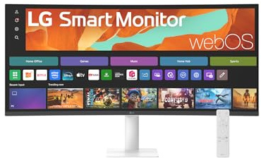 LG Smart Monitor 34U601SA-W 34 Pouces incurvé - Dalle VA résolution QHD (3440 x 1440), 5ms GtG 100Hz, HDR 10, sRGB 99% (CIE1931), inclinable
