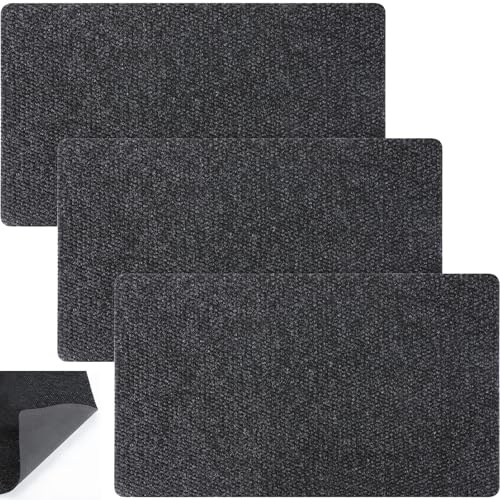 Tinideya 3 Pcs Front Door Mat Bulk Indoor Outdoor Entrance Doormat Black Dirt Resistant Absorbent Welcome Mat with Non Slip Backing Blank Waterproof Rugs Low Profile for Inside Entryway, 29 x 17''