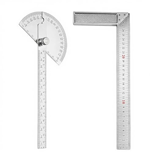 msymsyu 300 mm x 140 mm stoppvinkel 1 st. snickarvinkel rostfritt stål 90° låsvinkel och vinkelmätare med låsskruv och linjal låsvinkel med stopp för snickare gör-det-själv teckning