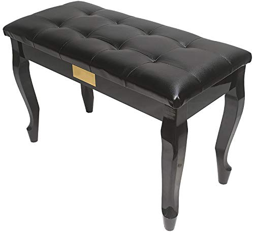 SnamicE Pianopall pianobänk pianopall dubbel musik tangentbordsbänk med förvaringsfack, fet pallben halkfri mattdesign,