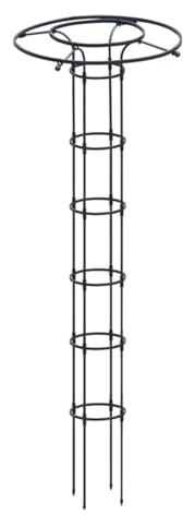Spaljé paraplydesign metall för klätterväxter, vertikal ranktur och obelisk för rosor och clematis, väderbeständigt spaljé för trädgård och balkong, stabilt växtgaller, växtställ, svart