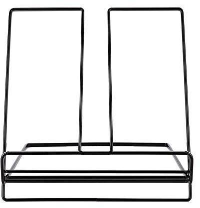 Bokställ Bordshylla Hylla Hållare Innovativ Slitstark järndesign för hemkontorsinredning Svart Vit 19x19x18,5cm (Svart)