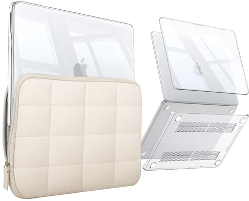 Fintie Skal kompatibelt med MacBook Neo 13 tum A3404 med A18 Pro Chip 2026 | Ultratunt hårt skal skyddsfodral och laptopväska, beige