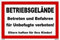 Kleberio® Warn Schild 30 x 20 cm - Betriebsgelände Betreten und Befahren für Unbefugte verboten! - Baustellenschild stabile Aluminiumverbundplatte