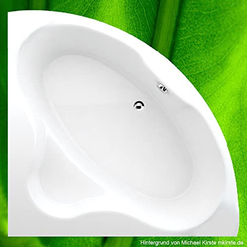 Vasca da bagno angolare 120 x 120 cm ISLAND + supporto vasca + scarico, set completo