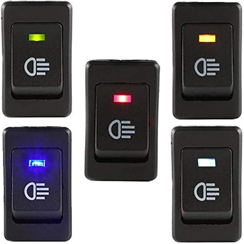 RUNCCI-YUN 35A 12V KFZ Schalter wasserdicht beleuchtet LED 4 Polig Wechsel Switch Kippenschalter Wippschalter EIN-/Ausschalter für Nebelscheinwerfer Scheinwerfer