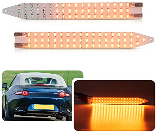 njssjd Kit di indicatori di direzione posteriori per fanale posteriore a LED ambra dinamico animato per M-azda MX5 MK4 ND 16-up, sostituzione lampadine WY21W di serie No Hyper Flash