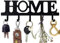 Schlüsselhaken Home Wand-Schlüsselanhänger 5 Haken, dekorativ, einfache Montage, legierter Stahl,schwarz, Schlüsselhalter für Wandhaken Dekor,Schlüsselhalter Organizer Aufhänger 9.2 X 25 CM
