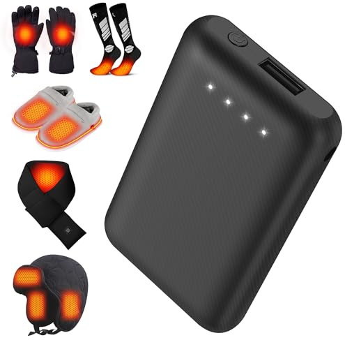 4000mAh Battery Pack (DC & USB Port) for Heated Gloves Scarf Socks and Heating Slippers, 5V2A Heated Clothing Replacement Battery Pack (5V 2A USB+DC 4000mAh (Slippers/Scarf/Cap))